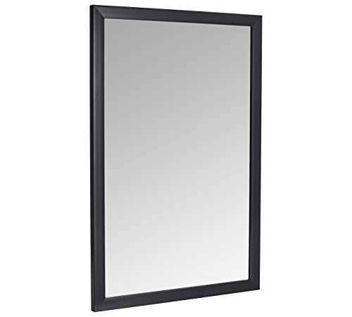 Amazon Basics Specchio da parete rettangolare da 60,9 x 91,4 cm, finitura standard, nero