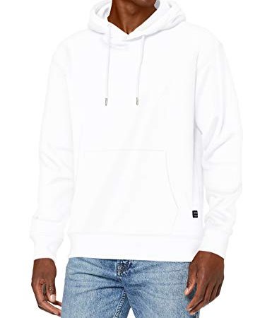 JACK & JONES JJESOFT Sweat Hood Noos Felpa con Cappuccio, Blanc, M Uomo