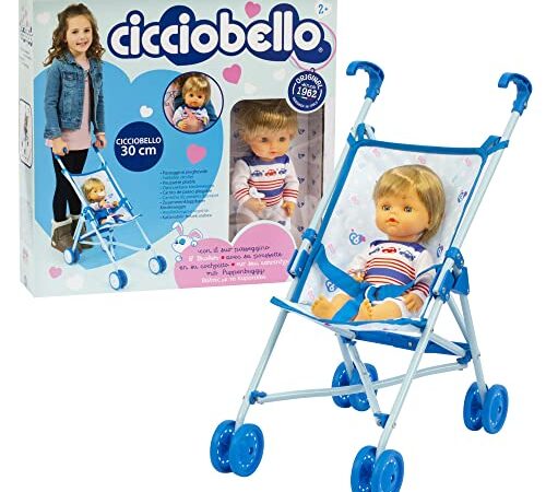 Cicciobello - Bambola in Versione 30 Cm Abbinata al Passeggino con 4 Ruote Richiudibile Facilmente, per Bambine A Partire Ai 3 Anni, Ccb95000, Giochi Preziosi