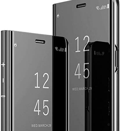 Custodia per Samsung Galaxy S8 Cover PU Custodie in Pelle con Funzione Flip Mirror Clear View Standing Cover Cassa per Samsung Galaxy S8