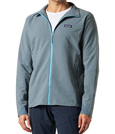 PATAGONIA M's R1 Techface Jkt Top, Plume Grey, L Uomo