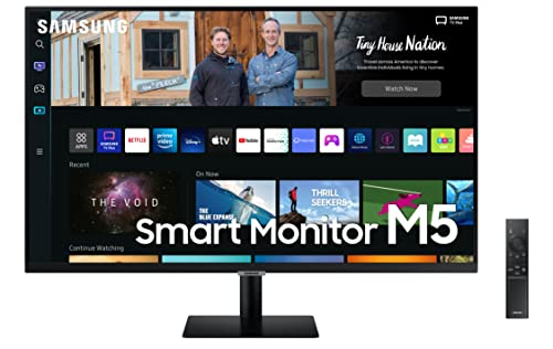 Samsung Smart Monitor M5 (S32BM502), 1920 x 1080 (Full HD), piattaforma Smart TV, Airplay, Mirroring, Office 365, Wireless Dex, altoparlanti integrati, WiFi, HDMI, USB Type-C, piatto da 32"